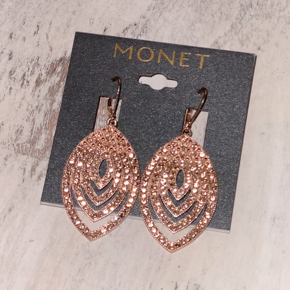 Monet rose gold earrings